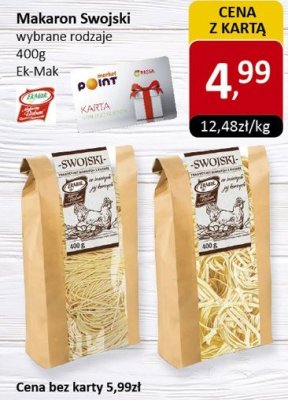 Makaron Swojski wybrane rodzaje 400g Ek-Mak promocja w Market Point