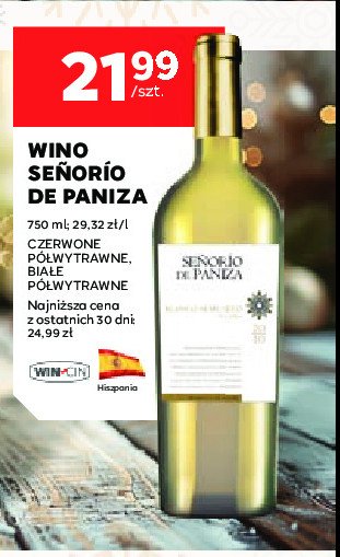 Wino białe połwytrawne SENORIO DE PANIZA promocja