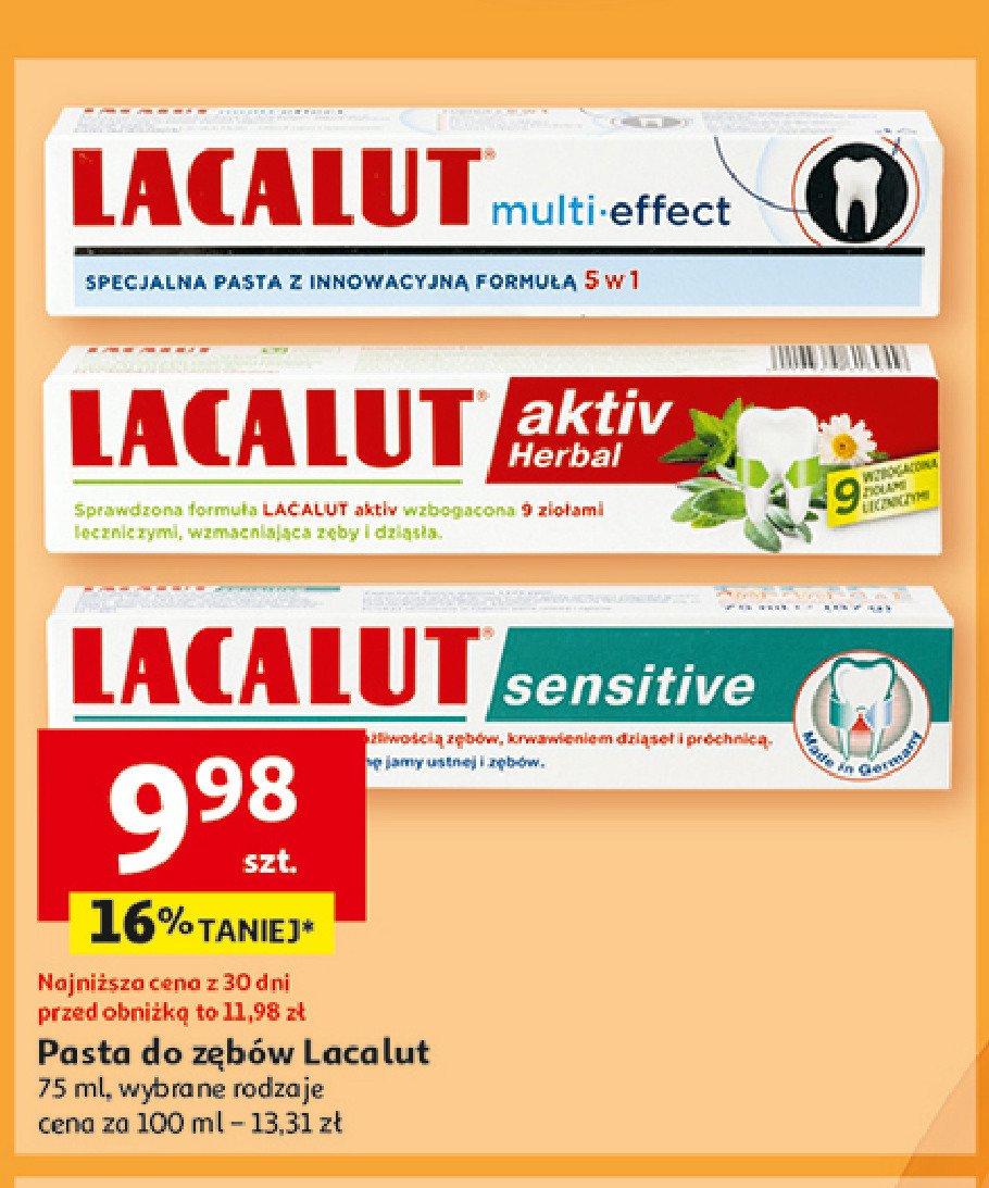 Pasta do zębów herbal Lacalut aktiv promocja w Auchan