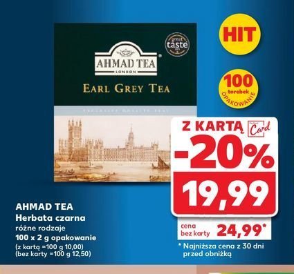 Herbata ekspresowa z zawieszk膮 Ahmad tea london earl grey promocja