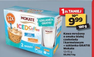 Kawa mrożona o smaku białej czekolady i karmelowym + szklanka Mokate iced coffee promocja