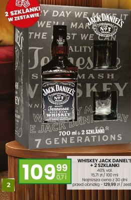 Whiskey Jack Daniel's 0.7l + 2 szklanki promocja w Twój Market