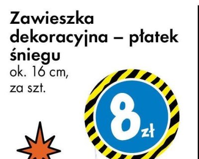 Zawieszka dekoracyjna – płatek śniegu ok. 16 cm promocja w Tedi