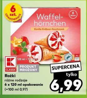 Lody w rożku wanilia-truskawka K-classic promocja