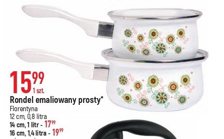 Rondel emaliowany prosty dekor 12 cm Florentyna promocja