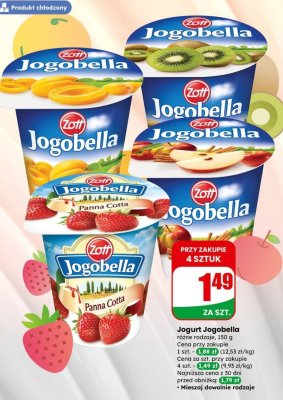 Jogurt Jogobella jabłko promocja w Dino