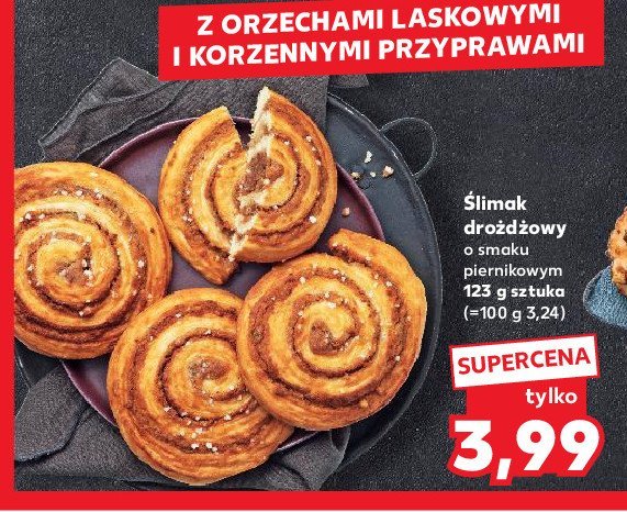 Ślimak drożdżowy o smaku piernikowym promocja w Kaufland