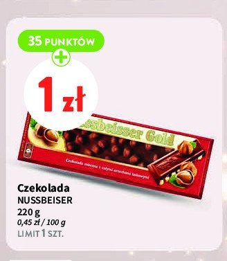 Czekolada mleczna z ca艂ymi orzechami laskowymi Alpen gold nussbeisser gold promocja