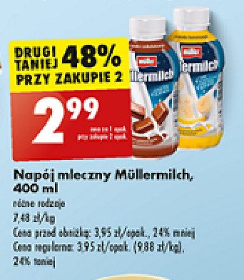 Napój mleczny bananowy Mullermilch promocja