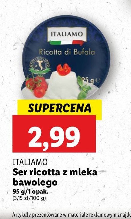 Ricotta di bufala Italiamo promocja w Lidl