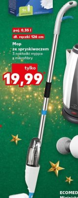 Mop ze spryskiwaczem 2 x wkładki myjące z mikrofibry promocja w Kaufland