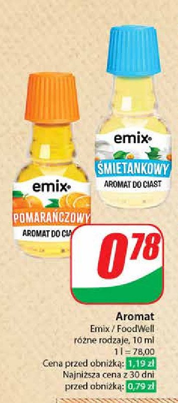 Aromat do ciasta pomarańczowy Emix promocja w Dino