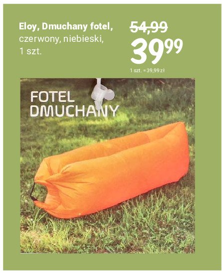 Dmuchany fotel czerwony Eloy promocja