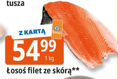 Łosoś filet ze skórą promocja w Leclerc
