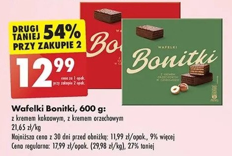 Wafelki z kremem kakaowym Bonitki promocja