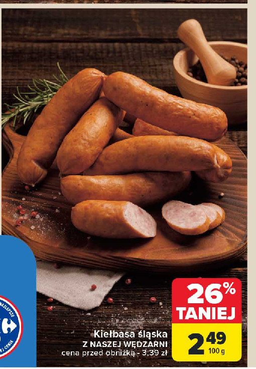 Kiełbasa śląska Nasza wędzarnia carrefour promocja