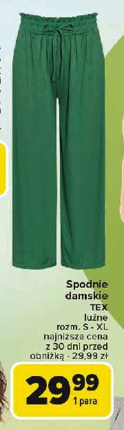 Spodnie damskie luźne s-xl Tex promocja w Carrefour