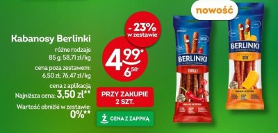 Kabanosy Berlinki różne rodzaje 85 g promocja w Żabka