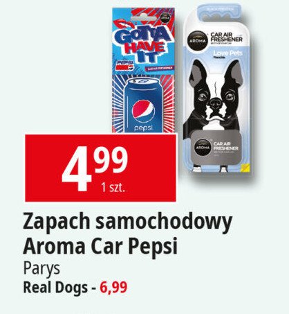 Zawieszka do samochodu pepsi Aroma car promocja