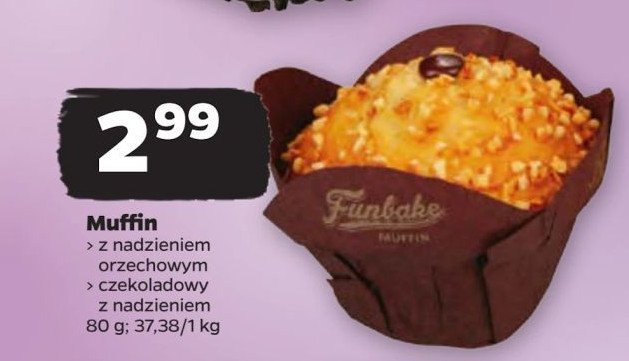 Muffin z nadzieniem orzechowym Fun bake promocja