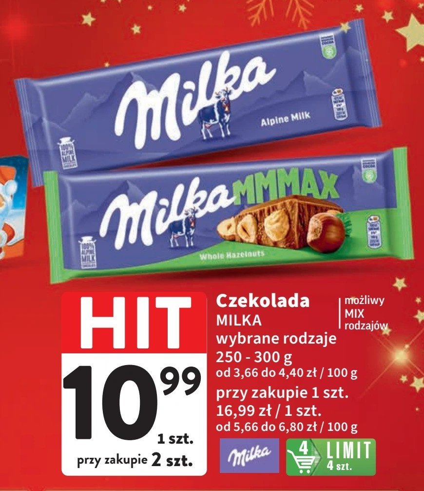 Czekolada whole hazelnuts Milka promocja w Intermarche