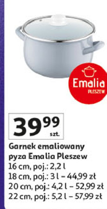 Garnek pyza gris 22 cm Emalia pleszew promocja w Auchan