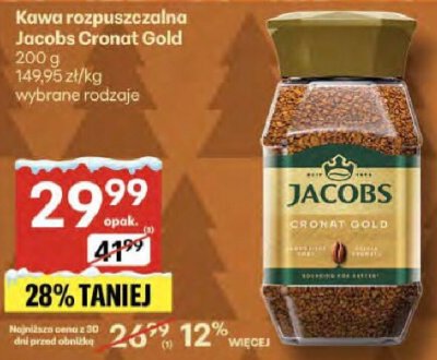 Kawa rozpuszczalna Jacobs Cronat Gold wybrane rodzaje promocja w Delikatesy Centrum