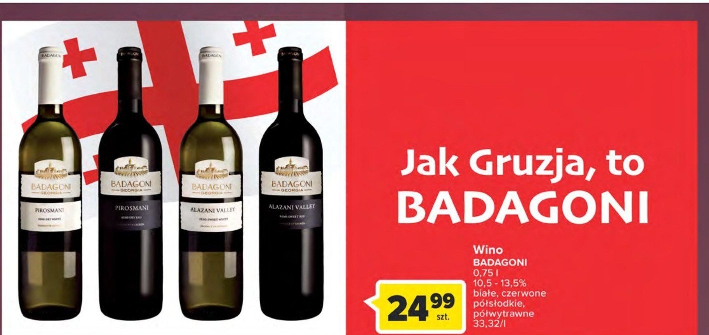 Wino Badagoni alazani white semi sweet promocja