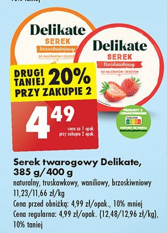 Serek twarogowy truskawkowy Delikate promocja