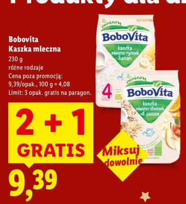 Kaszka mleczna Bobovita promocja w Lidl