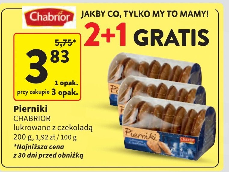 Pierniki lukrowane w czekoladzie Chabrior promocja