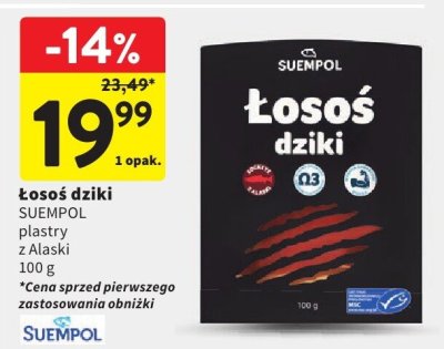 Łosoś dziki SUEMPOL plastry z Alaski promocja w Intermarche
