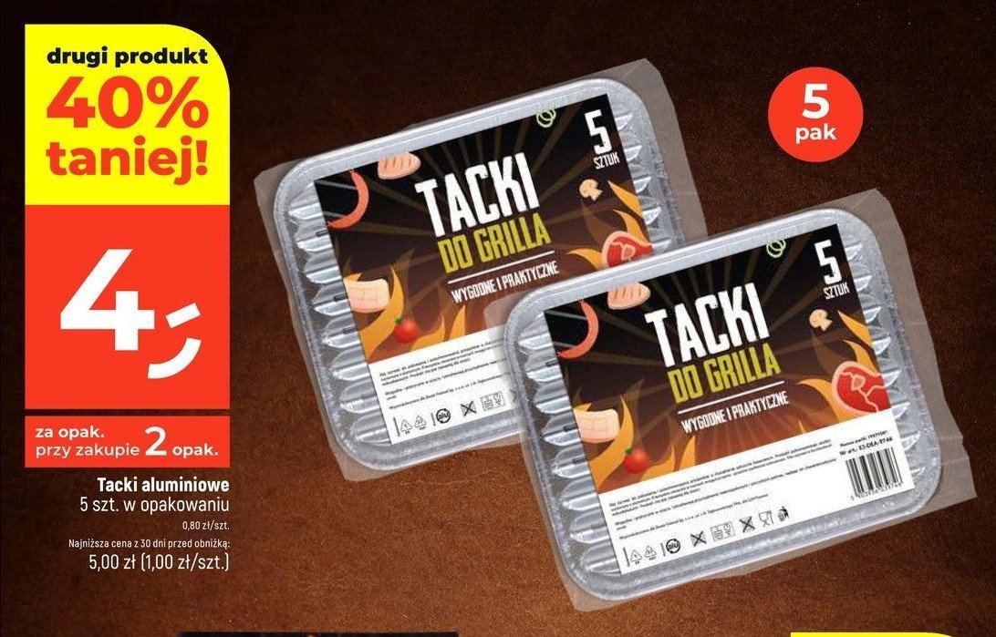 Tacki aluminiowe do grilla promocja