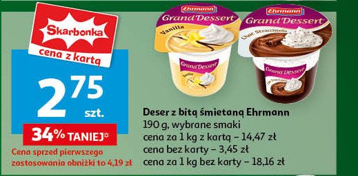 Deser wanilia Ehrmann grand dessert promocja w Auchan