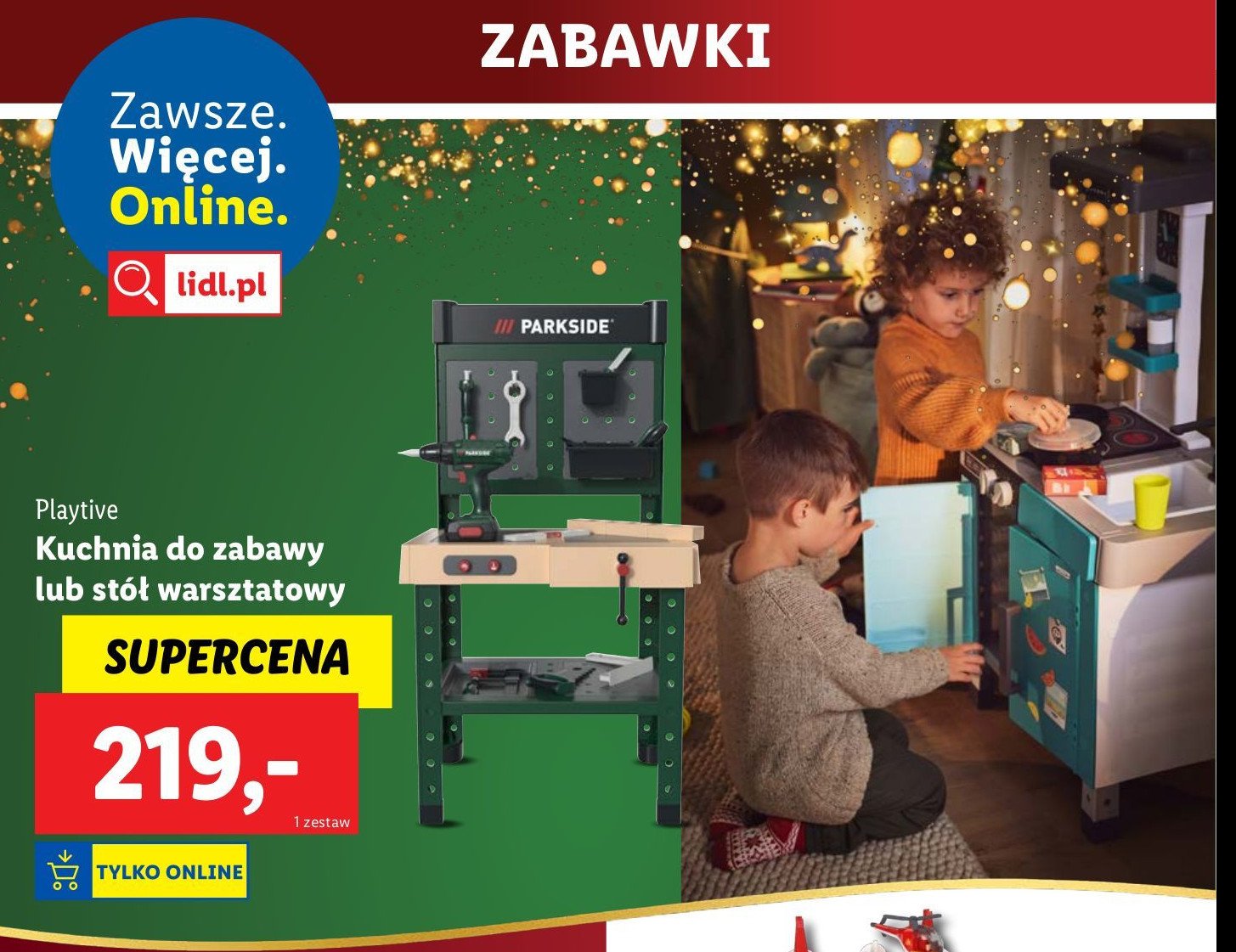 Stół warsztatowy drewniany Playtive promocja w Lidl