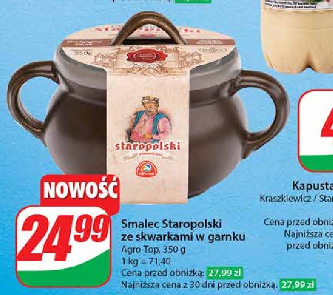 Smalec staropolski ze skwarkami w garnku Agro-top promocja