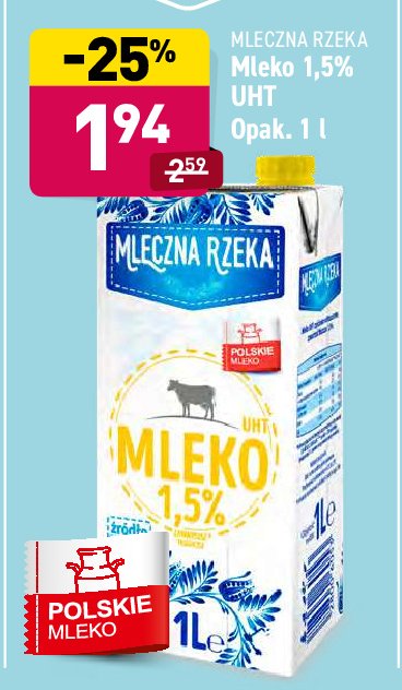 Mleko 1.5 % Mleczna rzeka promocja