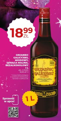 Grzaniec galicyjski miodowy gorąca malina bezalkoholowy 1L promocja w Duży Ben