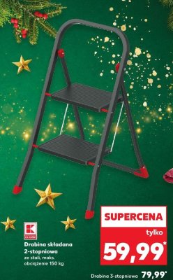 Drabina składana 2-stopniowa ze stali, maks. obciążenie 150 kg promocja w Kaufland