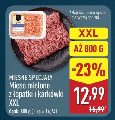 Mięso mielone z łopatki i karkówki XXL promocja w Aldi