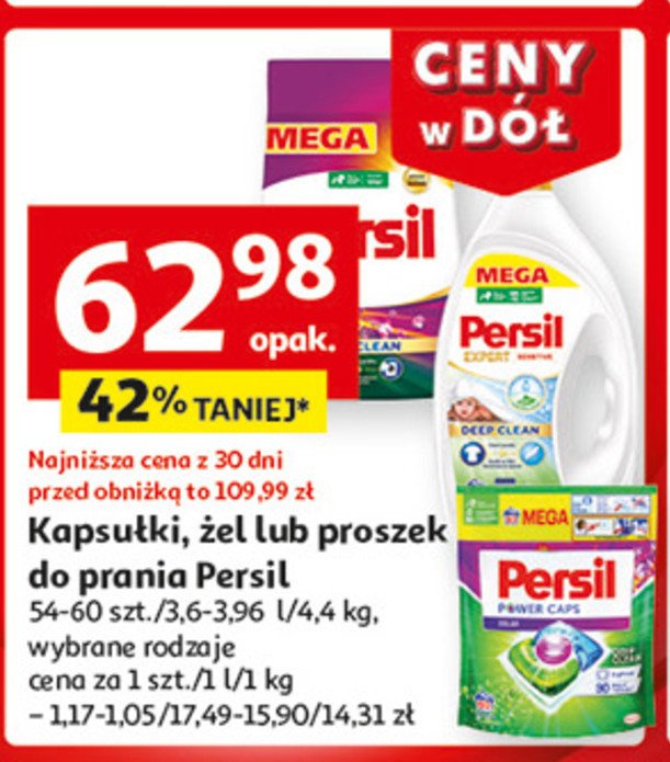 Kapsułki do prania color PERSIL POWER CAPS promocja w Auchan