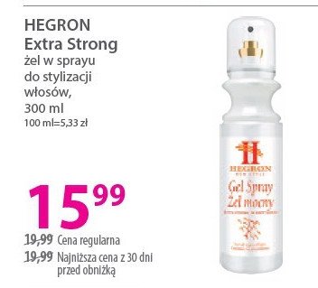 Żel do włosów w sprayu mocny Hegron new style promocja w Hebe