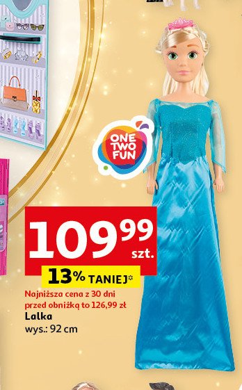 Lalka 92 cm One two fun promocja w Auchan