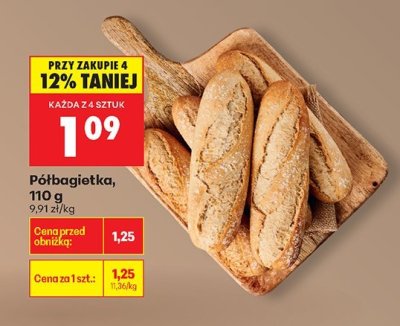 Półbagietka, 110 g promocja w Biedronka