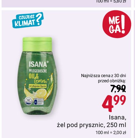 Żel pod prysznic oil & lemon Isana promocja