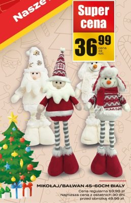 Mikołaj/bałwan 49-60cm biały promocja w Supeco