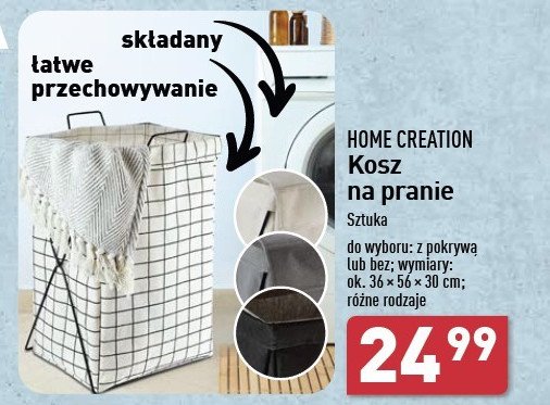 Kosz na pranie z pokrywą Home creation promocja