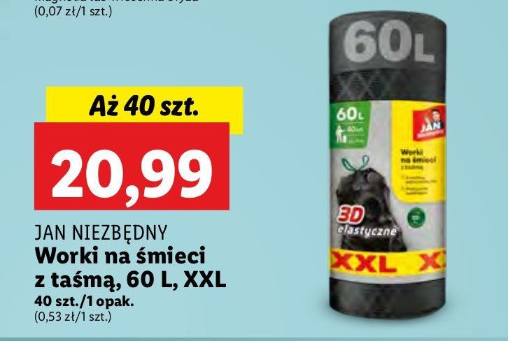 Worki na śmieci 60 l Jan niezbędny promocja