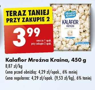 Kalafior różyczki Mroźna kraina promocja w Biedronka