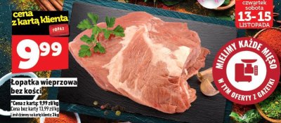 Łopatka wieprzowa bez kości promocja w TOPAZ
